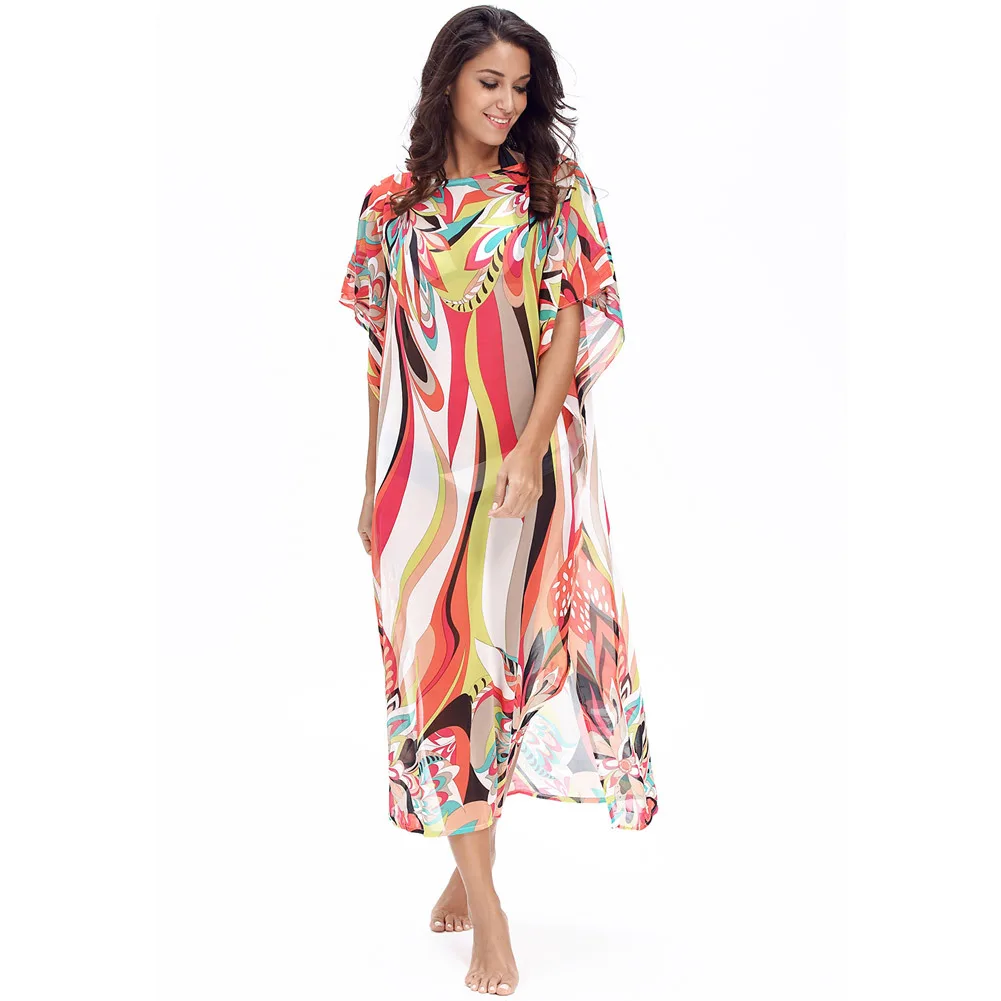 

Beach Dress Kaftan Pareo Sarongs Sexy Cover-Up Chiffon Bikini Swimwear Tunic Swimsuit Bathing Suit Cover Ups Robe De Plage