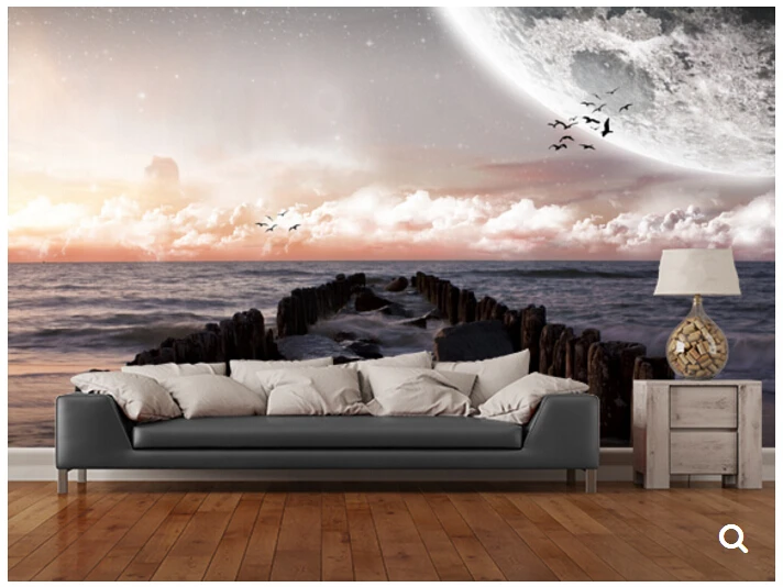 Обои с природным пейзажем на заказ 3d-фотообои изображением планеты пейзажа пляжа