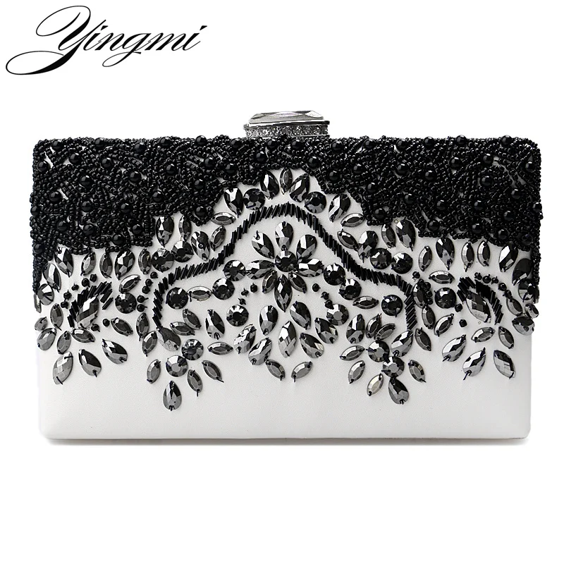 Yingmi Мода PU Вышивка Для женщин бисером Вечерние сумки небольшой цепи плеча