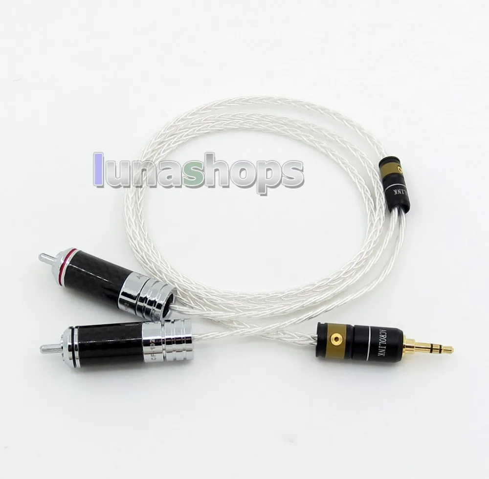 LN005751 1 м Acrolink 3 5 мм штекер 2 RCA Spitter стерео HiFi аудио кабель 8 ядер OCC серебряный