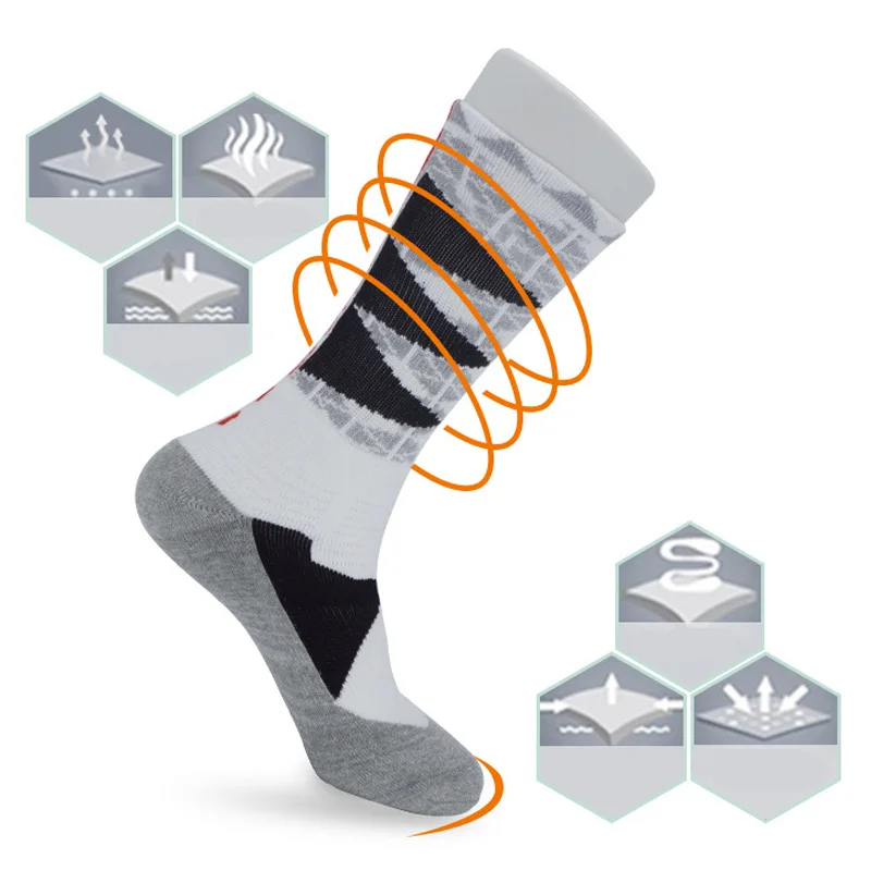 Мужские спортивные элитные носки средней длины уличные дышащие от пота для бега