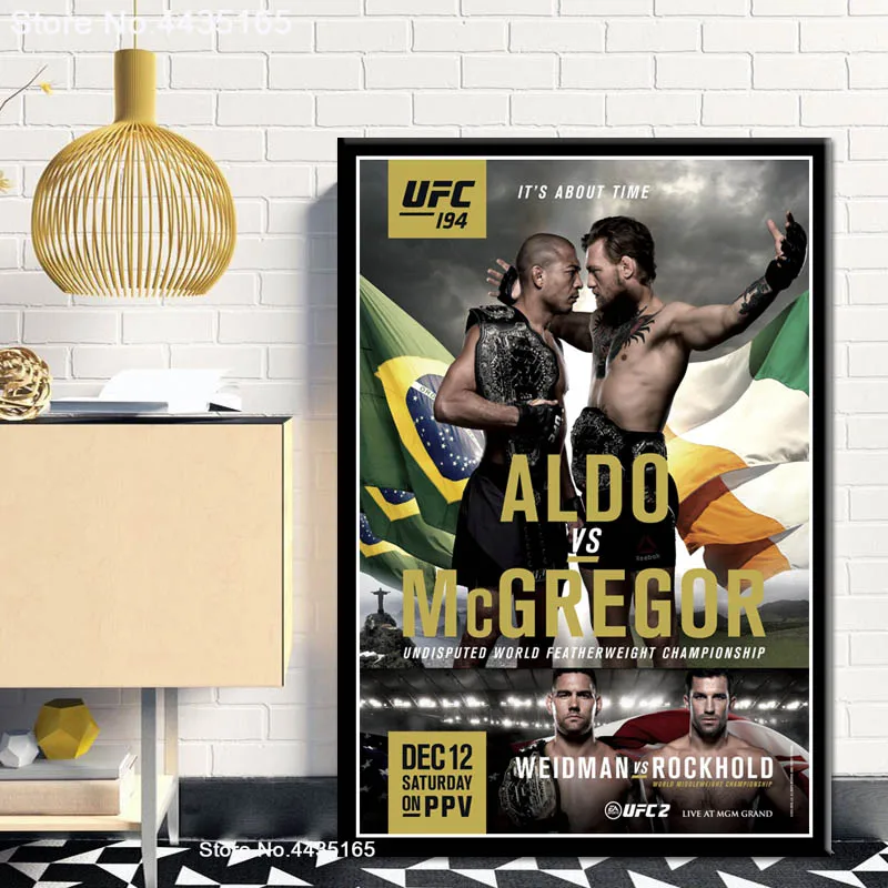 Зеленый Постеры и принты Конор Макгрегор против Хабиба нурмагомедова UFC 229 Бойцовский постер на холсте настенная живопись для украшения дома - Цвет: Зеленый
