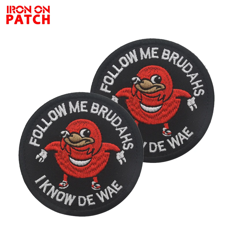 Уганды суставы Follow Me Brudahs я знаю De Wae жилет заплатка DIY тактические Бейджи для рюкзак черный мем Военная нашивка