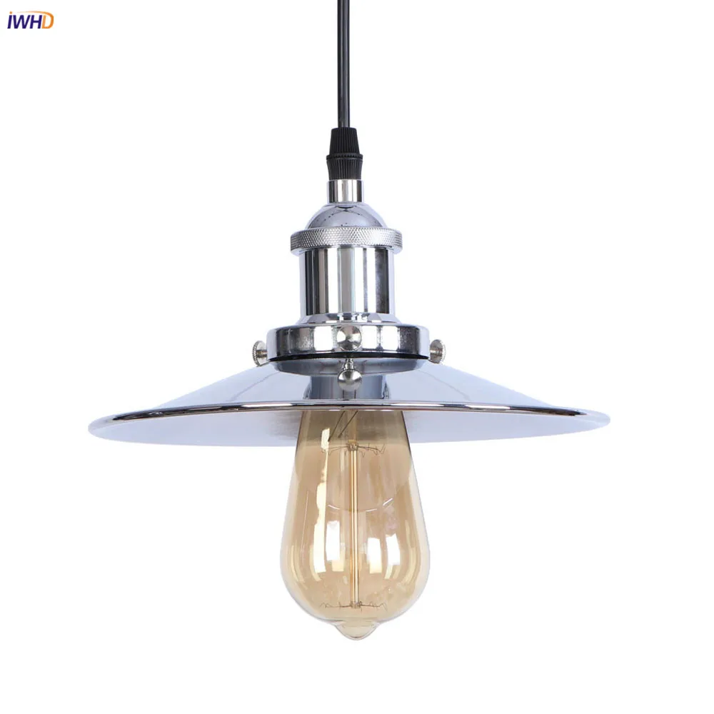 IWHD Silver Retro LED Pendant Light Fixtures Dining Room Vintage Lamp Loft Decor Industrial Lighting Hanging Lights | Лампы и