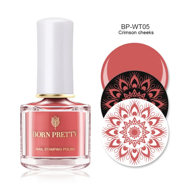 Crimson Cheeks Лак для ногтей BORN PRETTY Увядшая роза 6 мл фиолетовый розовый штамп для ногтей лак для ногтей - Цвет: Crimson Cheeks