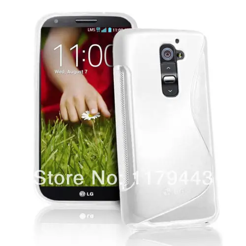 Wholesale 5 sets/lot S Line Wave Gel Case Cover For LG G2 D802 + Screen Protector Free Shipping |