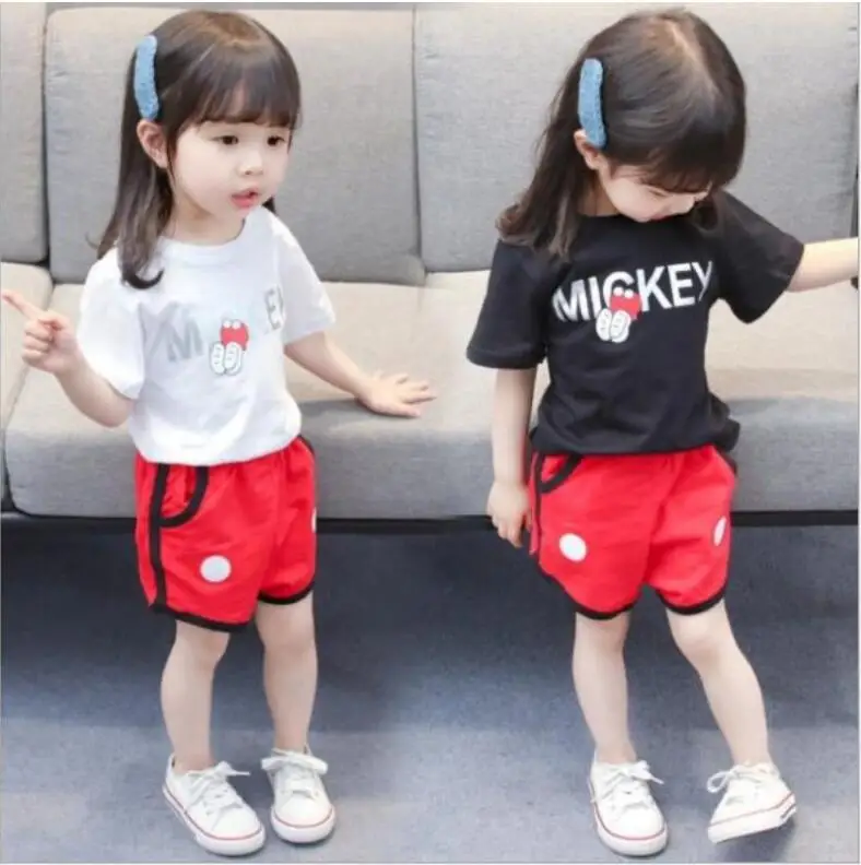 Комплекты детской одежды новинка 2019 летняя футболка с короткими рукавами и