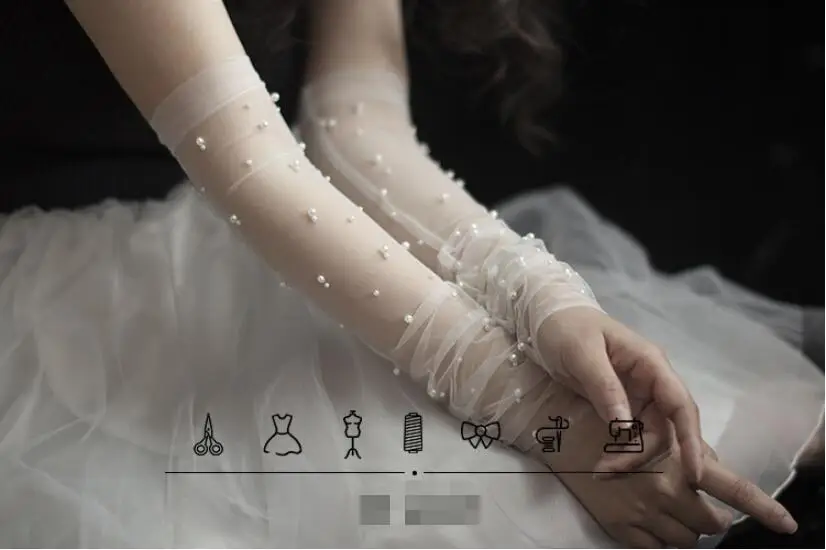 Перчатки женские свадебные из тюля без пальцев | Свадьбы и торжества