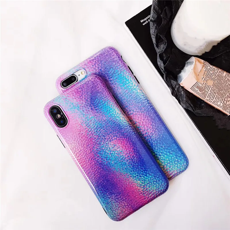 Мода Градиент лазерный Футляр фиолетового цвета для iphone X case 8 7 6 6s плюс | Мобильные