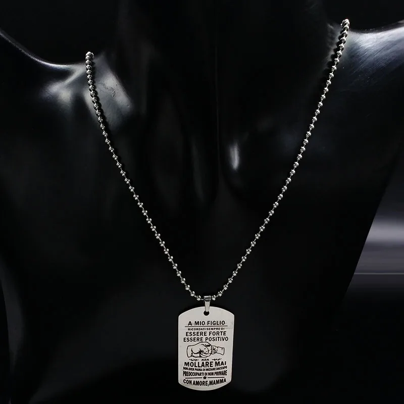 Мужские ожерелья и подвески из нержавеющей стали MIO FIGLIO итальянская Серебряная