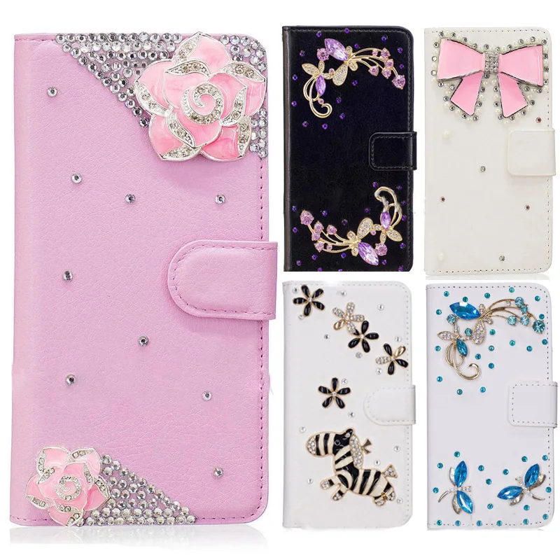 Искусственная кожа флип Бумажник Стиль diamond карт памяти телефон сумка БАБОЧКА