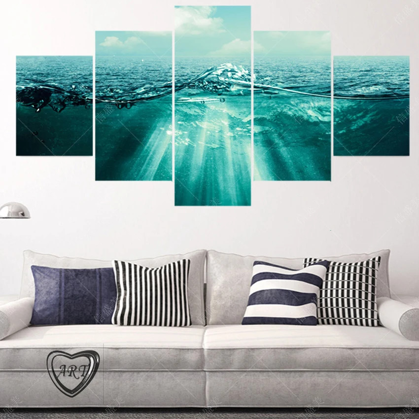 5 Шт. Современные (без Рамки) Уровнем моря Cuadros Decoracion Холст Маслом Искусства Pintura