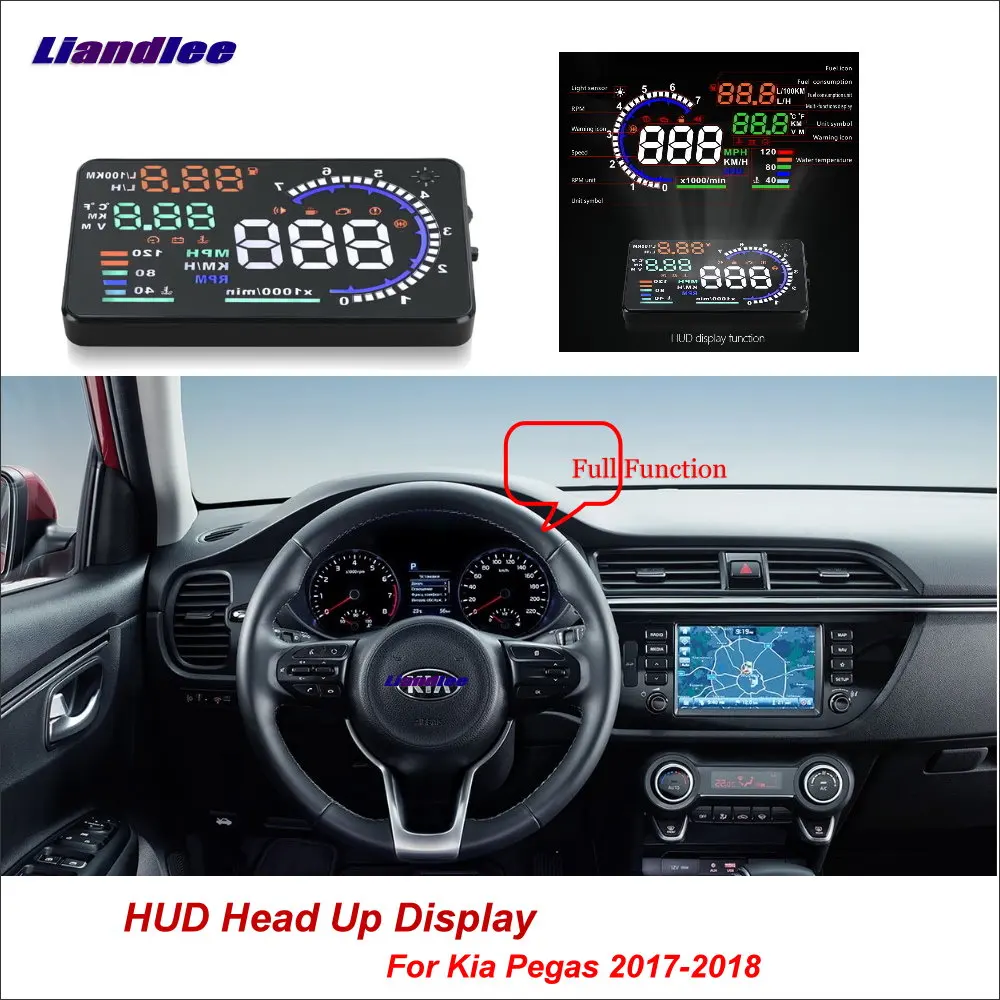 

Liandlee For Kia Pegas 2017-2018 OBD Safe Driving Screen Car HUD Head Up Display Full Function Projector Refkecting Windshield