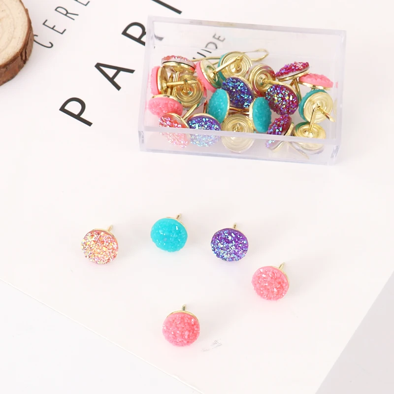 20pcs mix color 20 шт./кор. высокое качество пробковая доска безопасности Цветной канцелярские кнопки яркий Цвет для чертежных кнопок офисные школьные принадлежности расходные материалы - Цвет: 20pcs mix color
