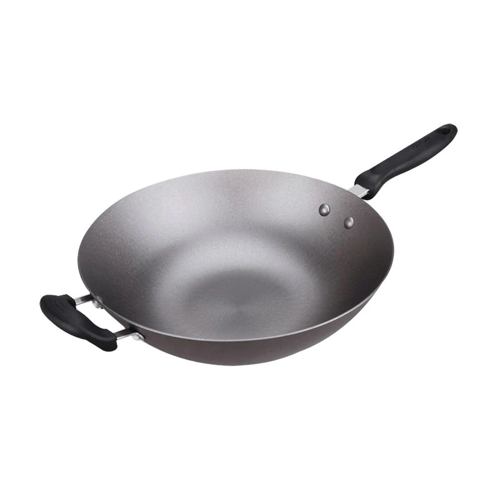 JUH 1 шт. бездымный Железный вок кухонные принадлежности черный антипригарный Woks