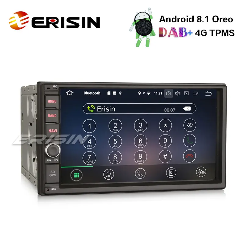 Erisin ES3970U 7 &quotУниверсальный ISO DAB + 4G TPMS DVR Android 8 1 автомобильный радиоприемник gps Sat 4