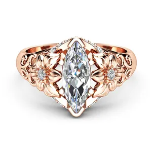 Классическое кольцо Huitan с фианитом в форме маркизы, коктейльное кольцо для вечерние и девочек, размер 6-10