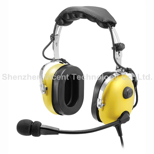 VOIONAIR Yellow Pilot Headset PNR (Passive Noise Reduction) Aviation Headset IN-1000