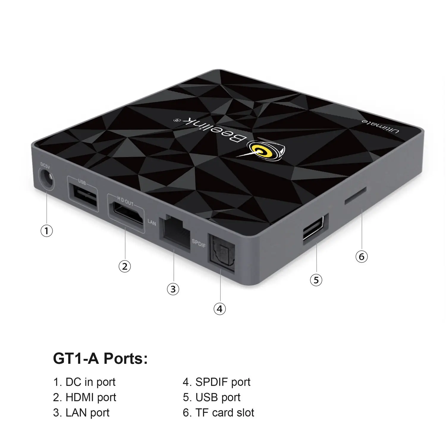 Beelink Gt1-A Ultimate Android 7,1 Tv Box Amlogic S912 Восьмиядерный процессор 2,4G+ 5,8G Wifi 3g Ram 32G Rom Bluetooth 4,0 Fhd 4K