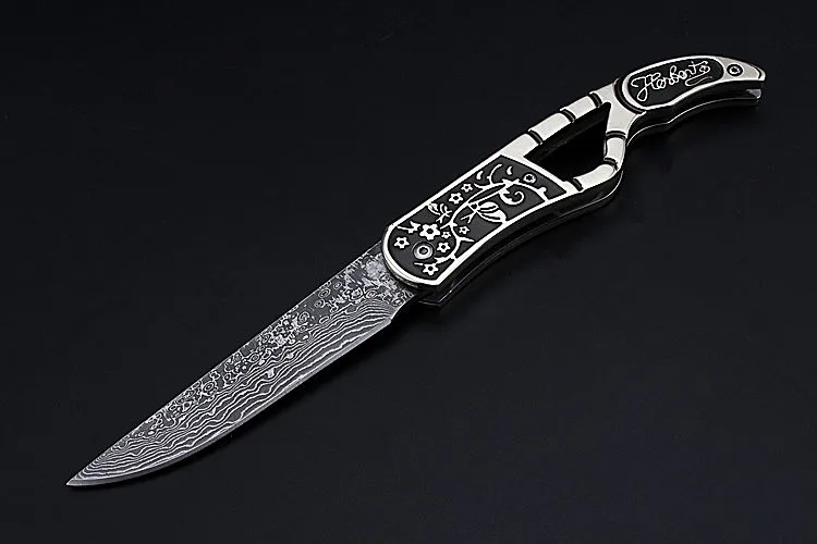 Новинка 2021 Бесплатная доставка дамасский тактический складной нож высокая