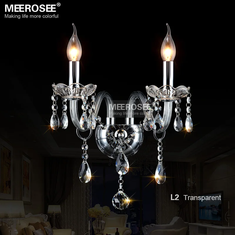 Винтажный прозрачный настенный светильник из стекла с кристаллами для гостиной ресторана|Настенные лампы| |