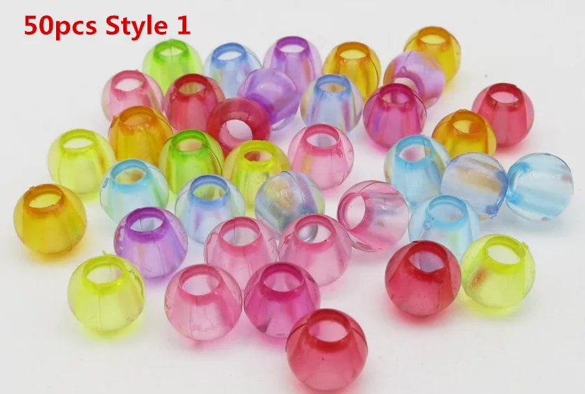 50pcs Style 1 30 шт-100 шт пластиковые цветные прозрачные вязанные крючком Детские косички для волос dread дредлок бусины кольца трубки аксессуары для волос - Цвет: 50pcs Style 1
