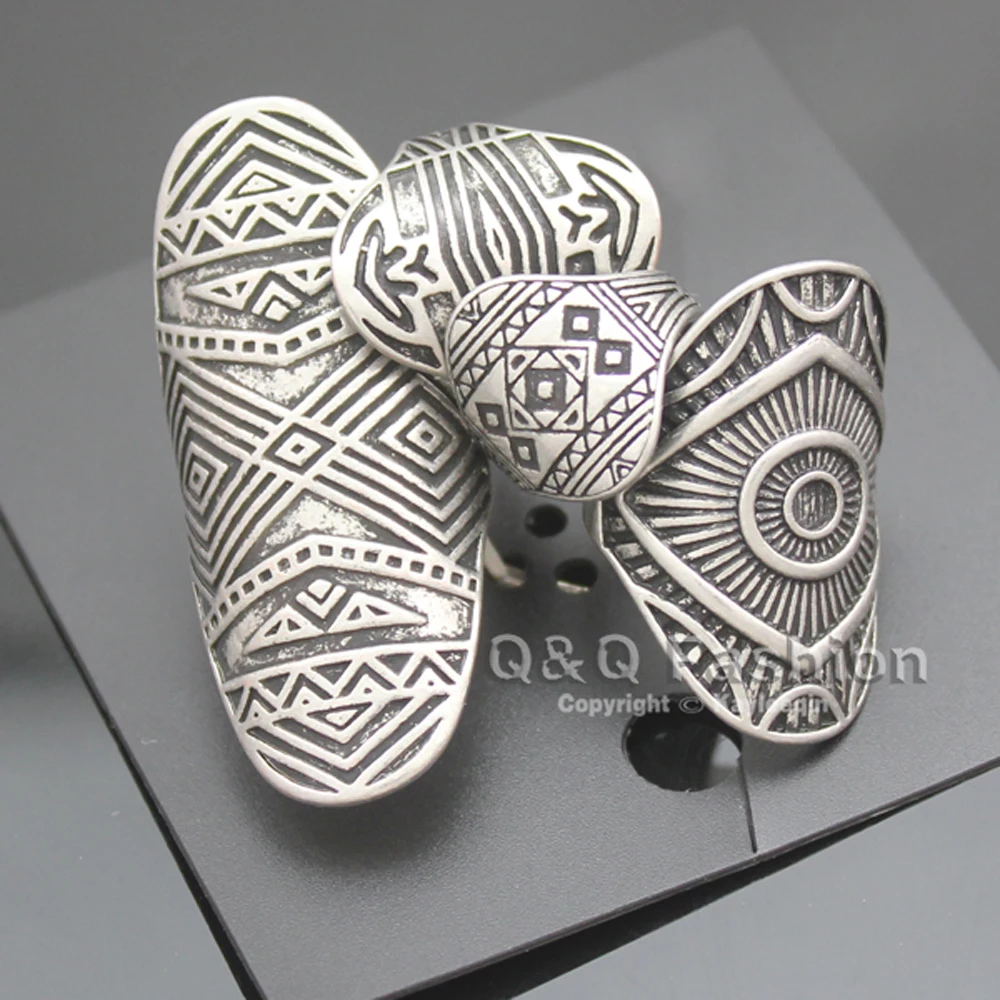 Женский набор колец для пальцев байкерские ювелирные изделия винтажный