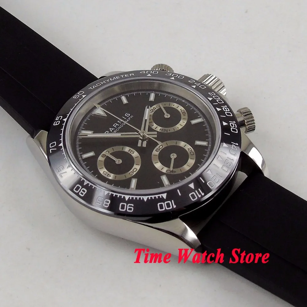 Мужские Кварцевые водонепроницаемые часы с хронографом и резиновым ремешком 39