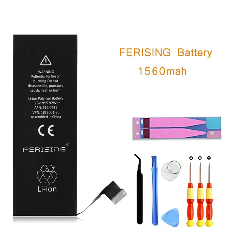 2020 100% оригинальный FERISING новый телефон батарея для iPhone 5S емкость 0 цикл I5S Замена