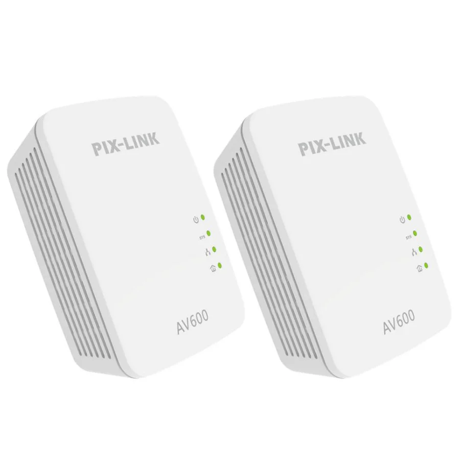 1 пара PIXLINK PL01A 600 Mbps Powerline адаптер Starter Kit сетевой адаптер, AV600 Ethernet ПЛК адаптер Высокая совместимость с IPTV Homeplug