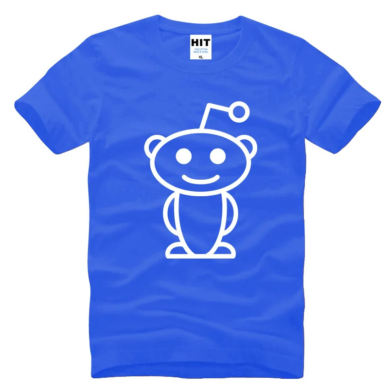 Милый Reddit с изображением чужого мужских повседневных футболок коротким рукавом