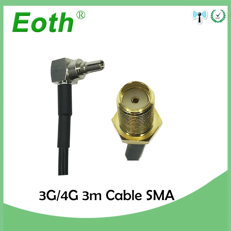 Eoth 5pcs 3g 4G LTE Antenna 10dbi SMA Male Connector Aerial 698-960/1700-2700Mhz IOT magnetic base 3M Clear Sucker Antena
