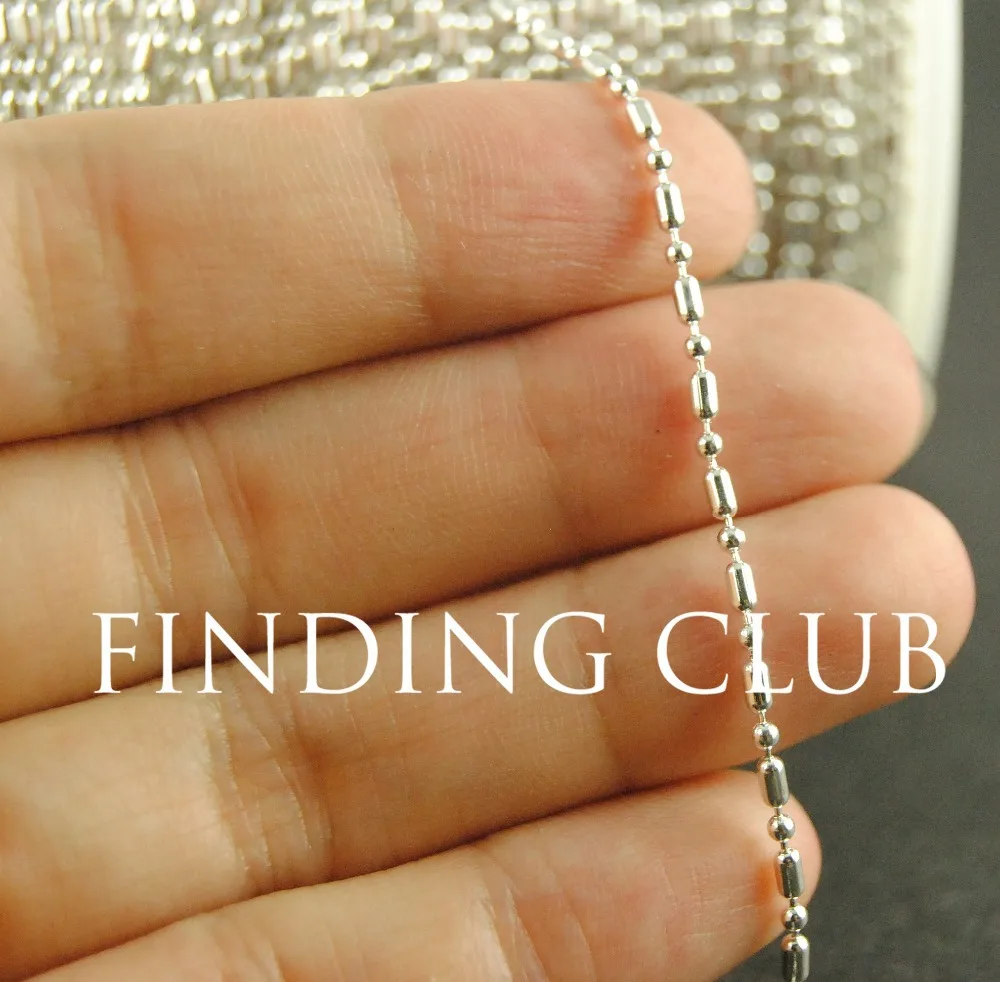 

New factory price 5Meters 1.5mm Silver Color Metal Brass Bead Ball Chain Jewelry Findings in Bulk