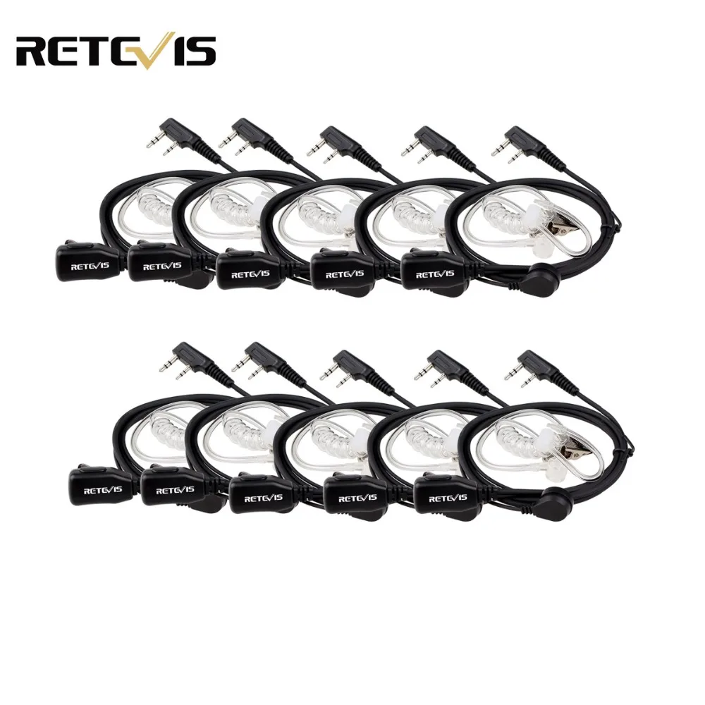 

10pcs Retevis PTT Covert Acoustic Tube Earpiece Headset For Kenwood Baofeng UV-5R Retevis H777 RT5R RT22 Walkie Talkie C9003