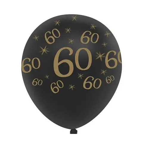 60 10 шт./лот, воздушные шары на день рождения с цифрой 18, 25, 30, 40, 50, 60 лет, для взрослых, с днем рождения, вечерние, цифровые, золотые, черные, латексные шары - Цвет: 60