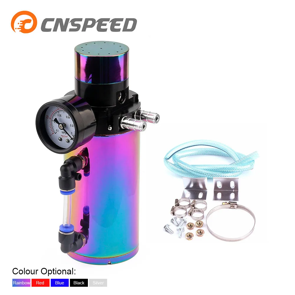 Алюминиевый резервуар для масла CNSPEED воздухоотвод + вакуумный манометр ловли