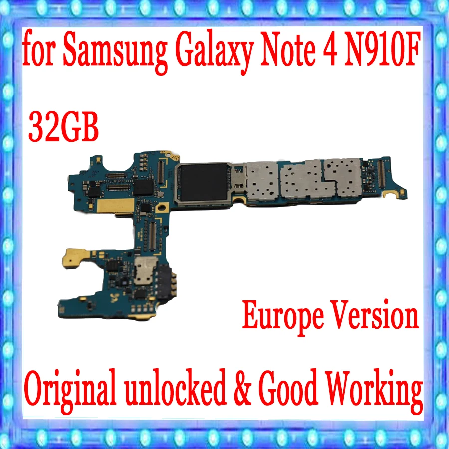 Европейская версия для Samsung Galaxy Note 4 N910F материнская плата с системой Android 32 ГБ