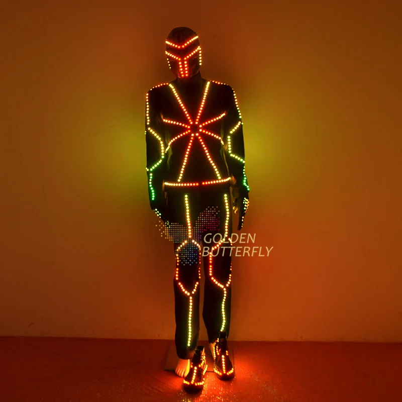 Полноцветная программируемая светодиодная одежда светящиеся костюмы 2018