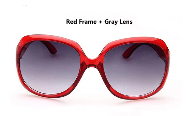 Oculos de sol feminino,, Летний стиль, очки, Винтажный дизайн, классические, большие солнцезащитные очки для женщин и мужчин, солнцезащитные очки - Цвет линз: Красный