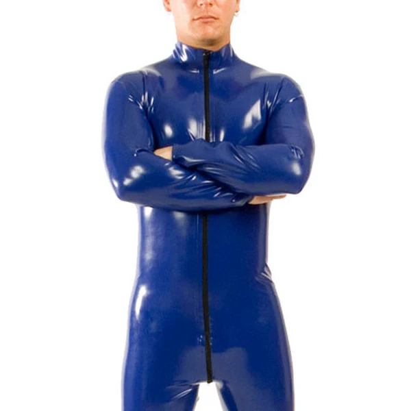 

0.8mm Latex Thickness Catsuit Front Zip Through Zip Sexy Latex Body suit