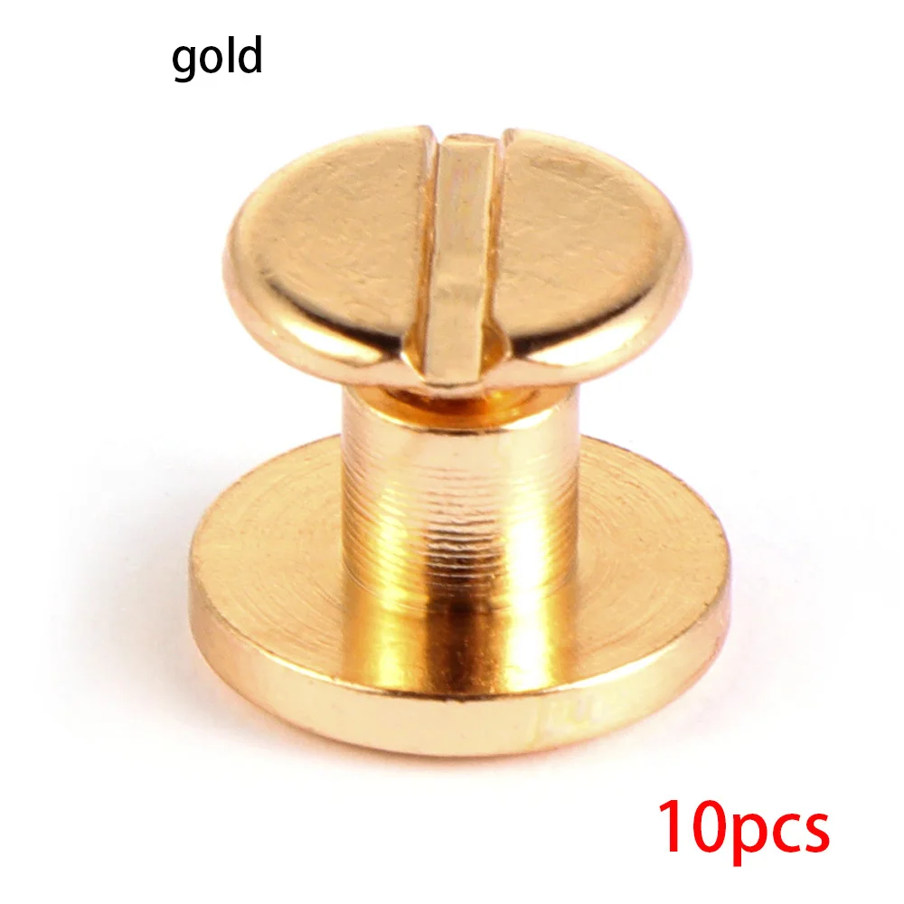 gold 10 комплектов 10 мм одноцветные заклепки для ногтей двойной ремень с плоской головкой/ремень с заклепками для багажа кожа металл ремесло медь Кожа аксессуары - Цвет: gold