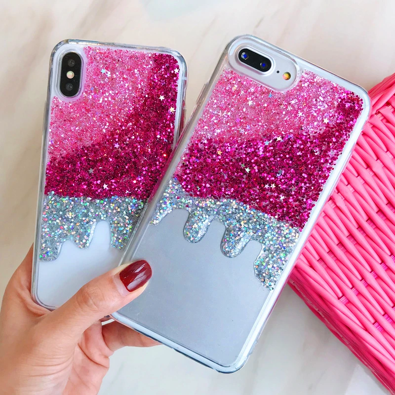 Градиентное розовое звездное небо чехол для iphone X эпоксидное Тающее мороженое 8 7 6 6s Plus|Бамперы| |