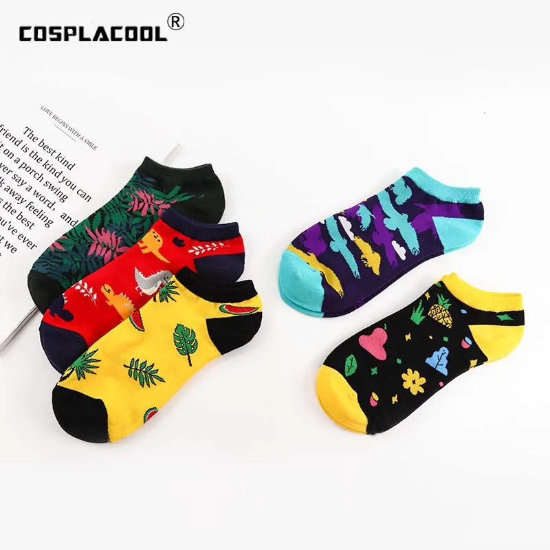 Мужские хлопковые носки [COSPLACOOL] разноцветные дизайнерские удобные теплые в стиле