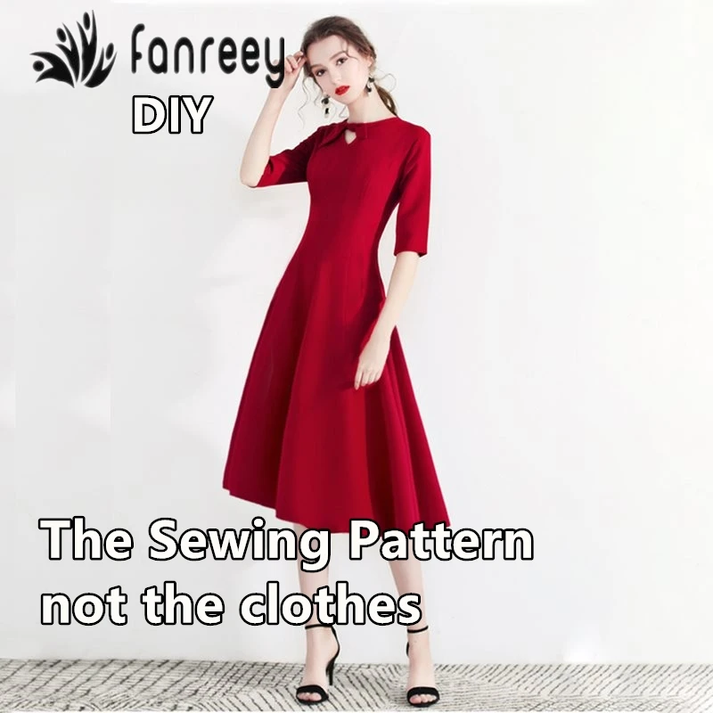 

Sewing Patterns of Lady's Temperamental Evening Dress sewing patternspatrones de costura ropa mujer DIY WW-W1027
