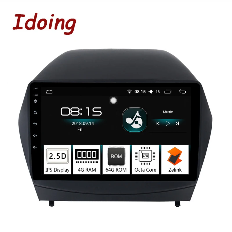 Idoing 9 &quot4G + 64G 2.5D ips Восьмиядерный автомобильный Android8.0 радио плеер подходит hyundai IX35