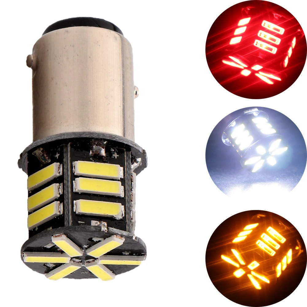 4 шт. P21W/P21/5W 7014 21 SMD светодиодный 1156 BA15S 1157 BAY15D белый красный желтый автомобильный