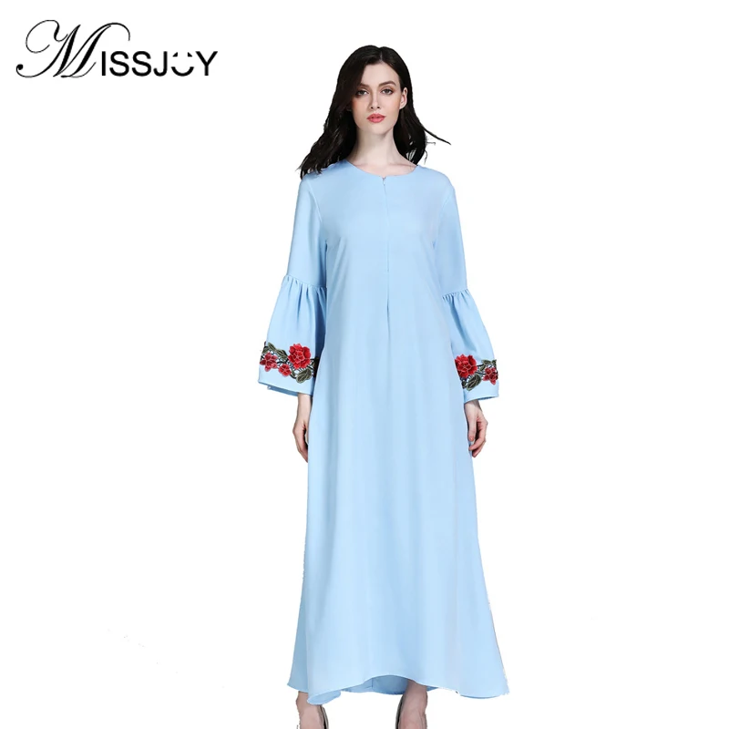 MISSJOY новый узор мусульманская абайя одежда с рукавами рогами ислам женское