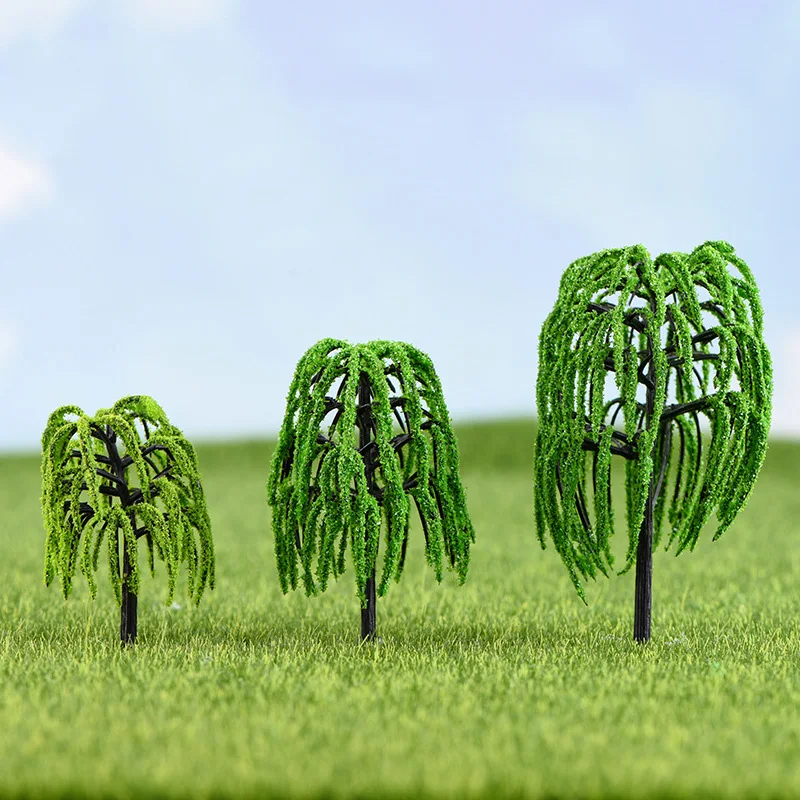 

5pcs Simulation Willow Micro Landscape Fairy Garden Miniatures Resin Ornaments Decorative Crafts Building Landscaping