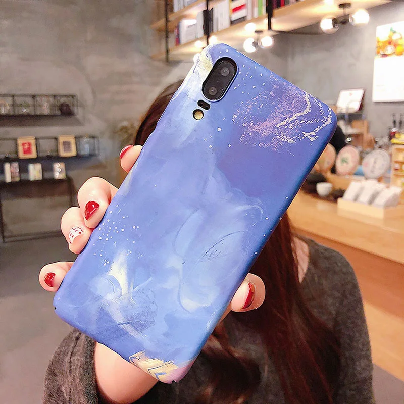Чехол для телефона s для huawei P20 P30 Mate20 Lite Pro, чехол с мраморным 3D покрытием, жесткий чехол-накладка, чехол для Honor 10 8X Nova 3 3e 4 - Цвет: 1