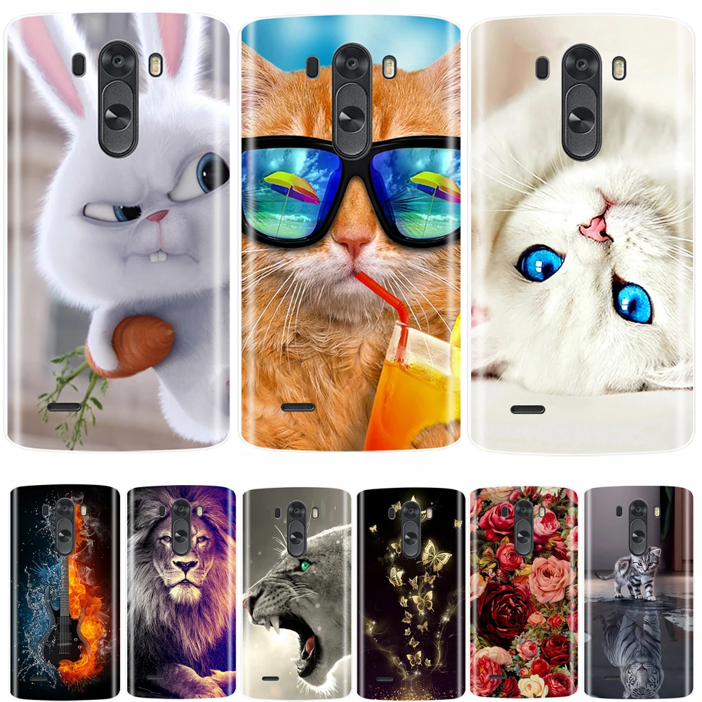 Чехол для телефона LG G3 Мягкий Силиконовый ТПУ чехол с рисунком милого кота и
